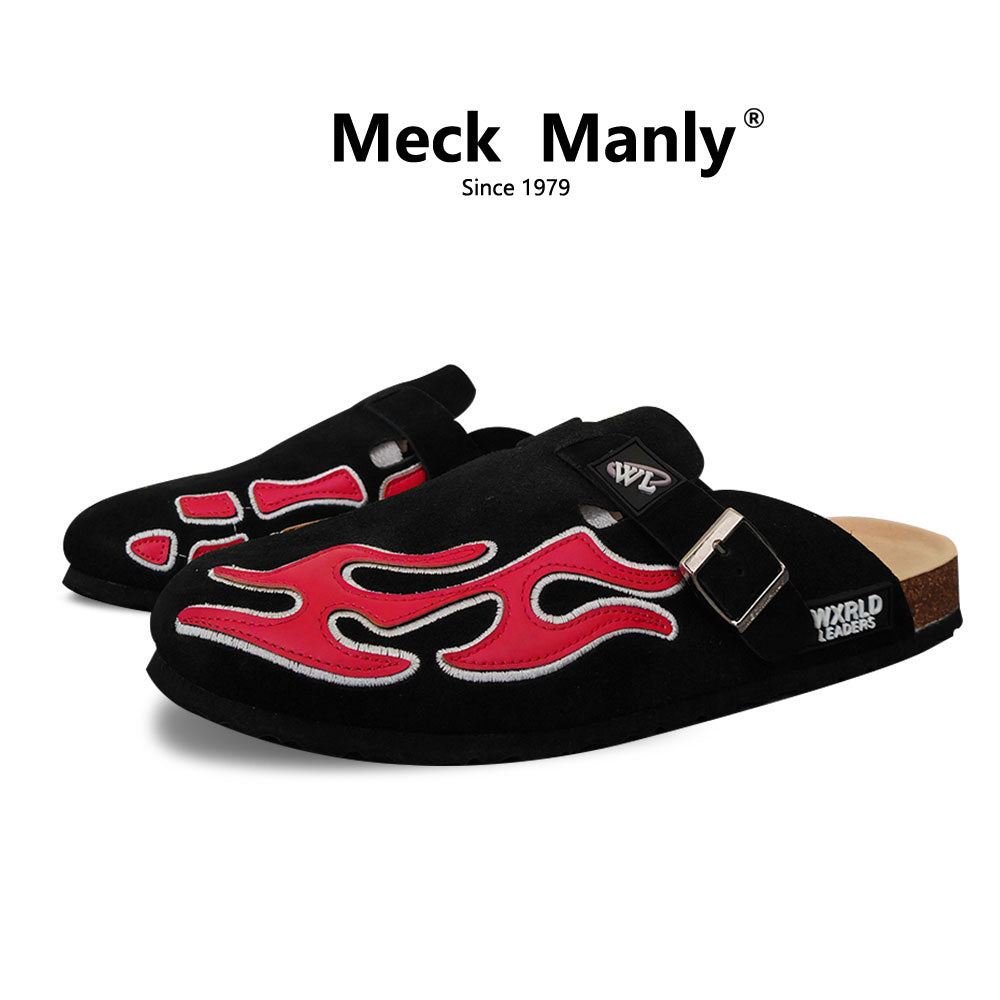 Meckmanly Flame - Embroidered Clogs Streetwear Inspired Footwear