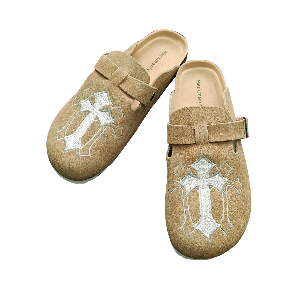 Genuine Leather Footbed Clogs for Women - Memory Foam Arch Support Slippers for Women - Trendy Slip-ons Women's Mules & Clogs Sandals