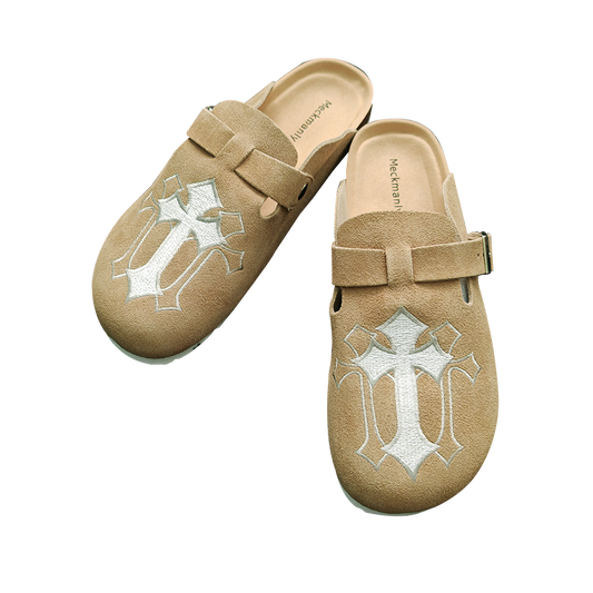 Genuine Leather Footbed Clogs for Women - Memory Foam Arch Support Slippers for Women - Trendy Slip-ons Women's Mules & Clogs Sandals