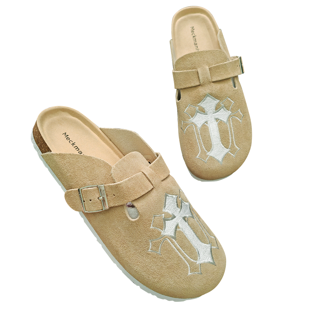 Genuine Leather Footbed Clogs for Women - Memory Foam Arch Support Slippers for Women - Trendy Slip-ons Women's Mules & Clogs Sandals