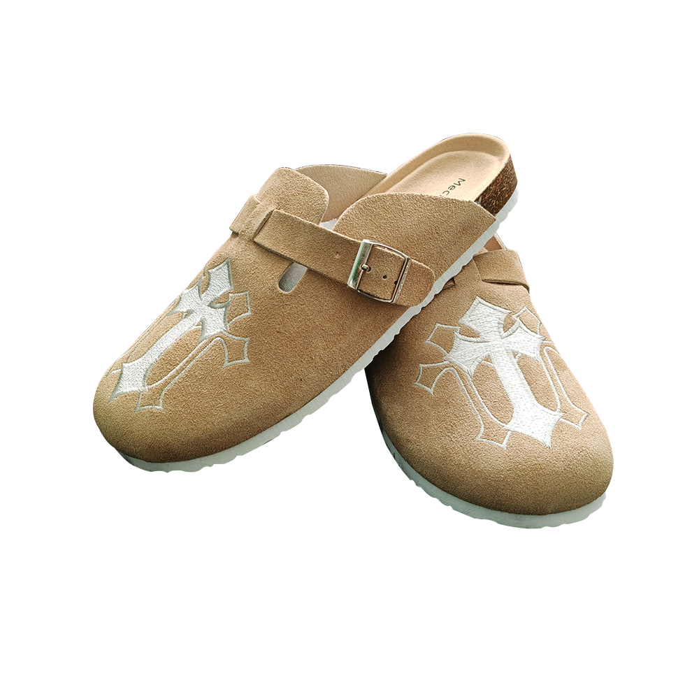 Genuine Leather Footbed Clogs for Women - Memory Foam Arch Support Slippers for Women - Trendy Slip-ons Women's Mules & Clogs Sandals