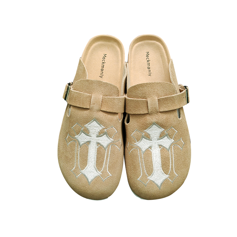 Genuine Leather Footbed Clogs for Women - Memory Foam Arch Support Slippers for Women - Trendy Slip-ons Women's Mules & Clogs Sandals