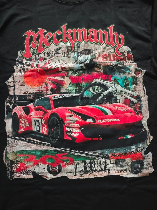 Meckmanly Racing Graphic T-Shirt | Y2K Streetwear Car Tee 300GSM