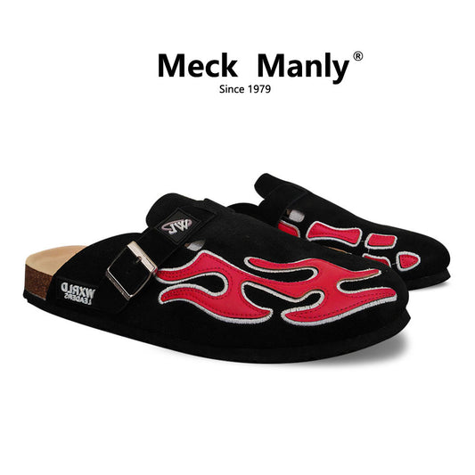 Meckmanly Flame - Embroidered Clogs  Streetwear  Inspired Footwear