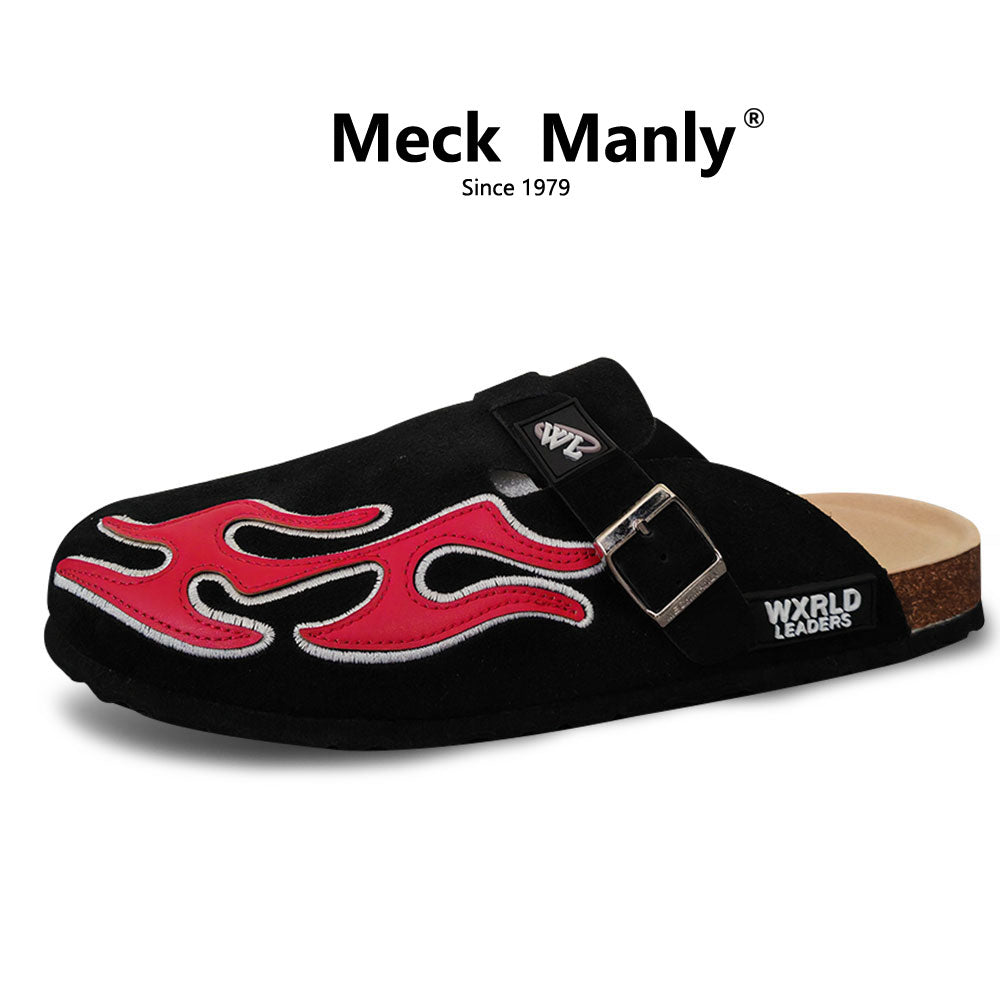 Meckmanly Flame - Embroidered Clogs  Streetwear  Inspired Footwear