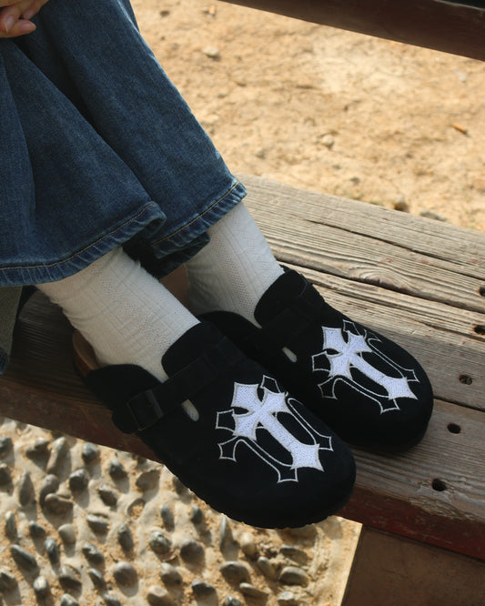Men's Clogs with Arch Support - Cork Footed Mules Adjustable Metal Buckle EVA Sole for All-Season Comfort Comfortable Mules