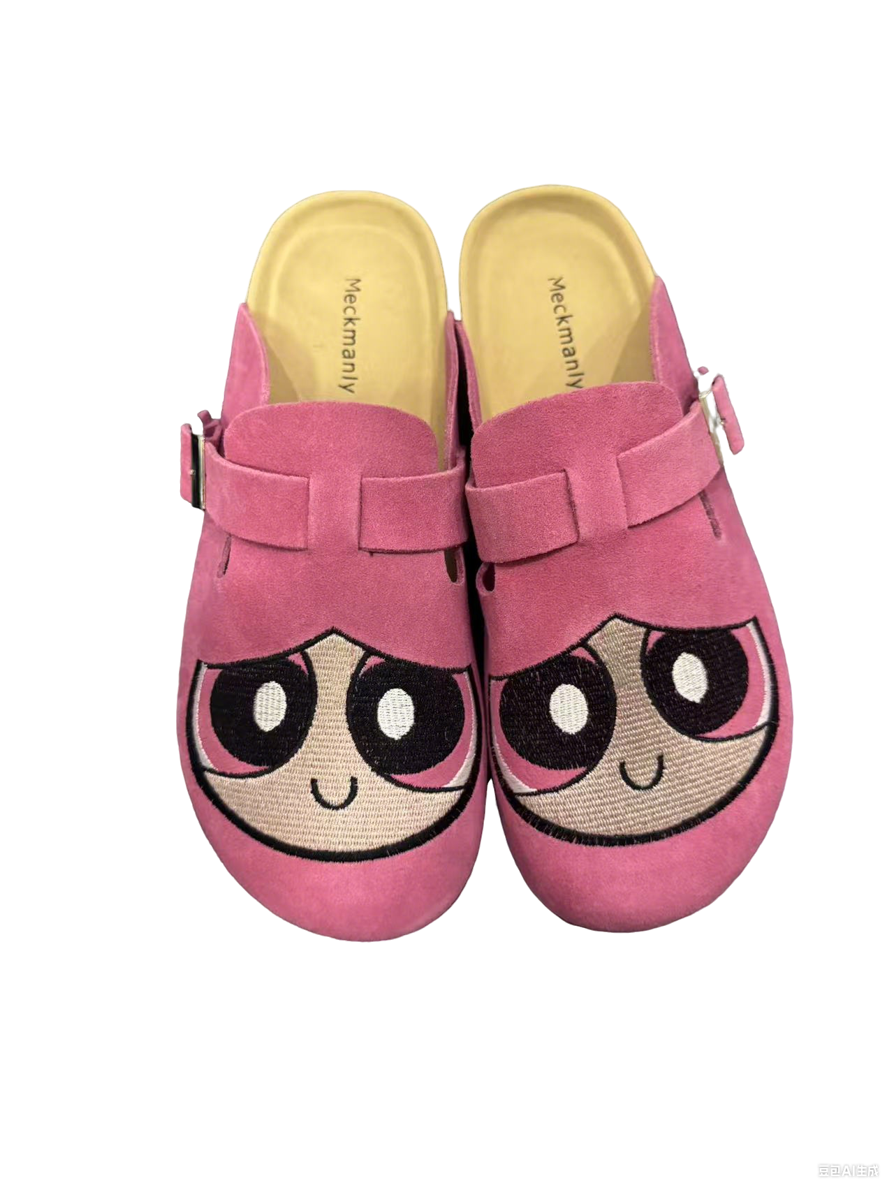 Powerpuff Girls Suede Clogs for Women  Cork Footbed Leather Mules