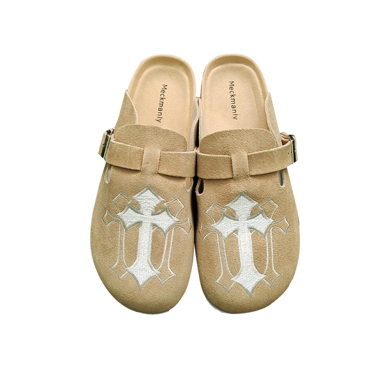 Genuine Leather Footbed Clogs for Women - Memory Foam Arch Support Slippers for Women - Trendy Slip-ons Women's Mules & Clogs Sandals