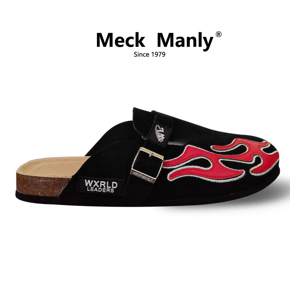 Meckmanly Flame - Embroidered Clogs  Streetwear  Inspired Footwear