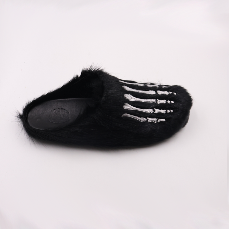 Meckmanly Skeleton Hand Plush Slippers | Gothic Cozy House Shoes