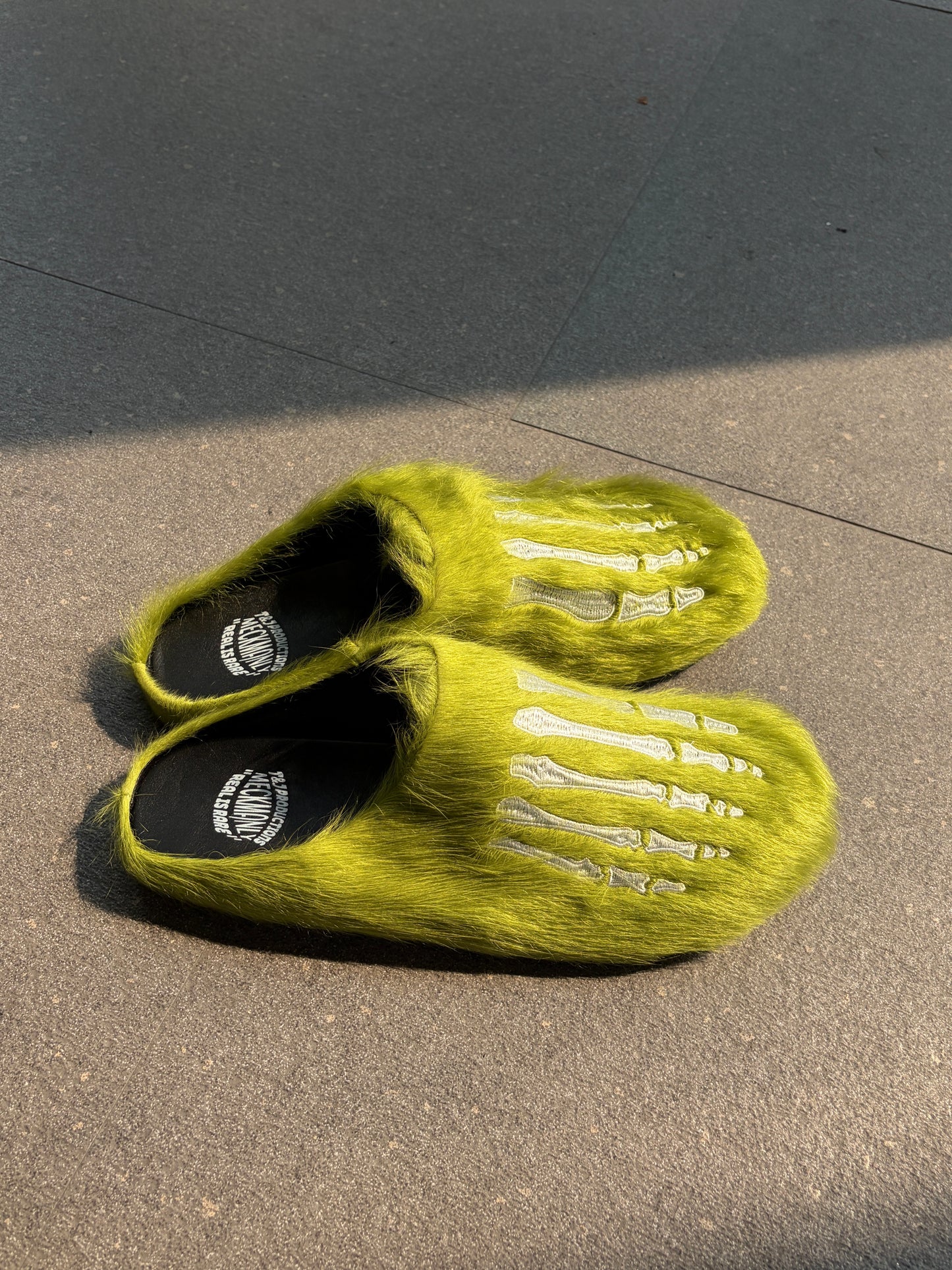 Fuzzy Skeleton Claw Slippers for Men Women | Gothic Y2K Plush Slides | Customizable OEM