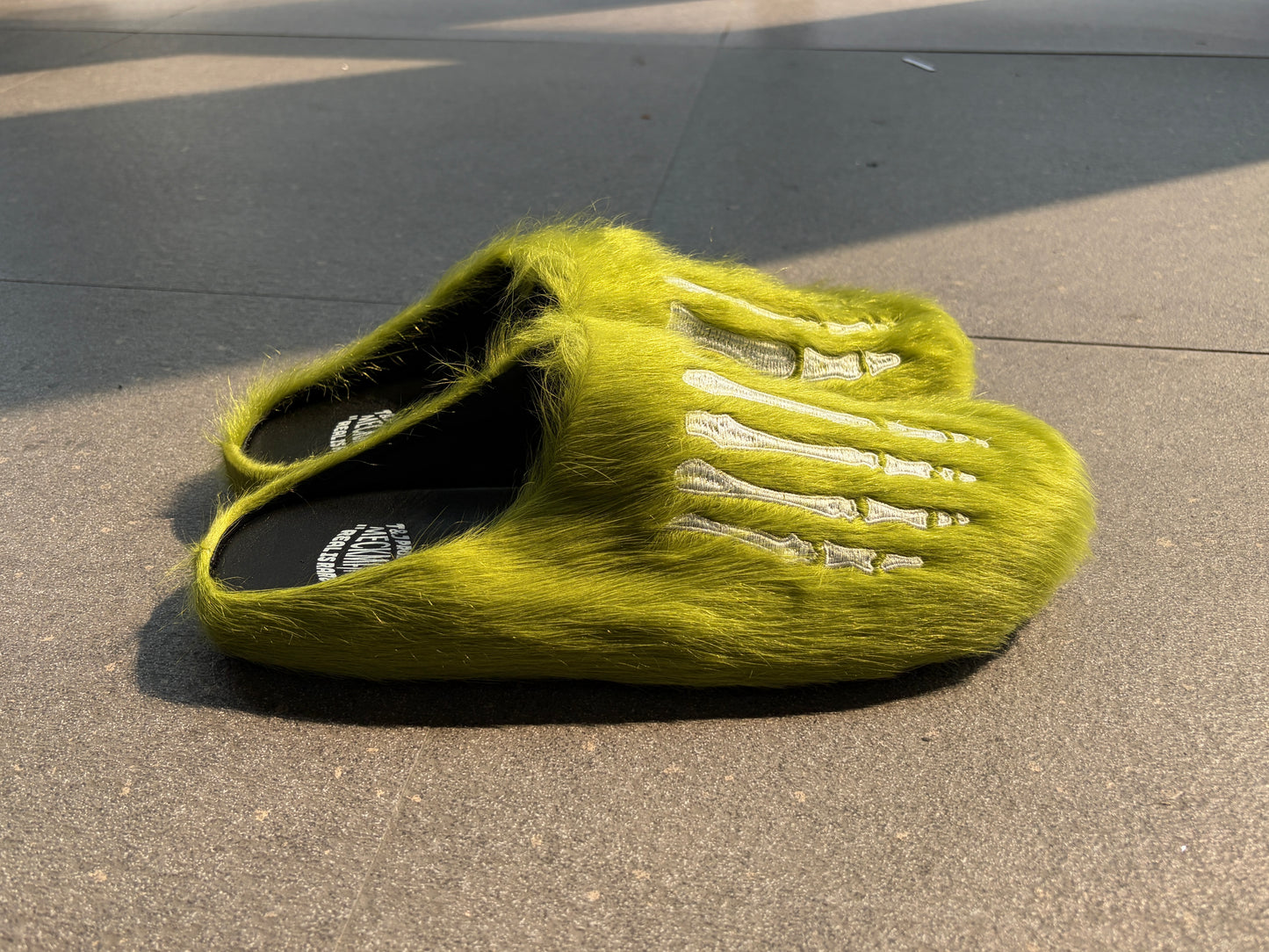 Fuzzy Skeleton Claw Slippers for Men Women | Gothic Y2K Plush Slides | Customizable OEM
