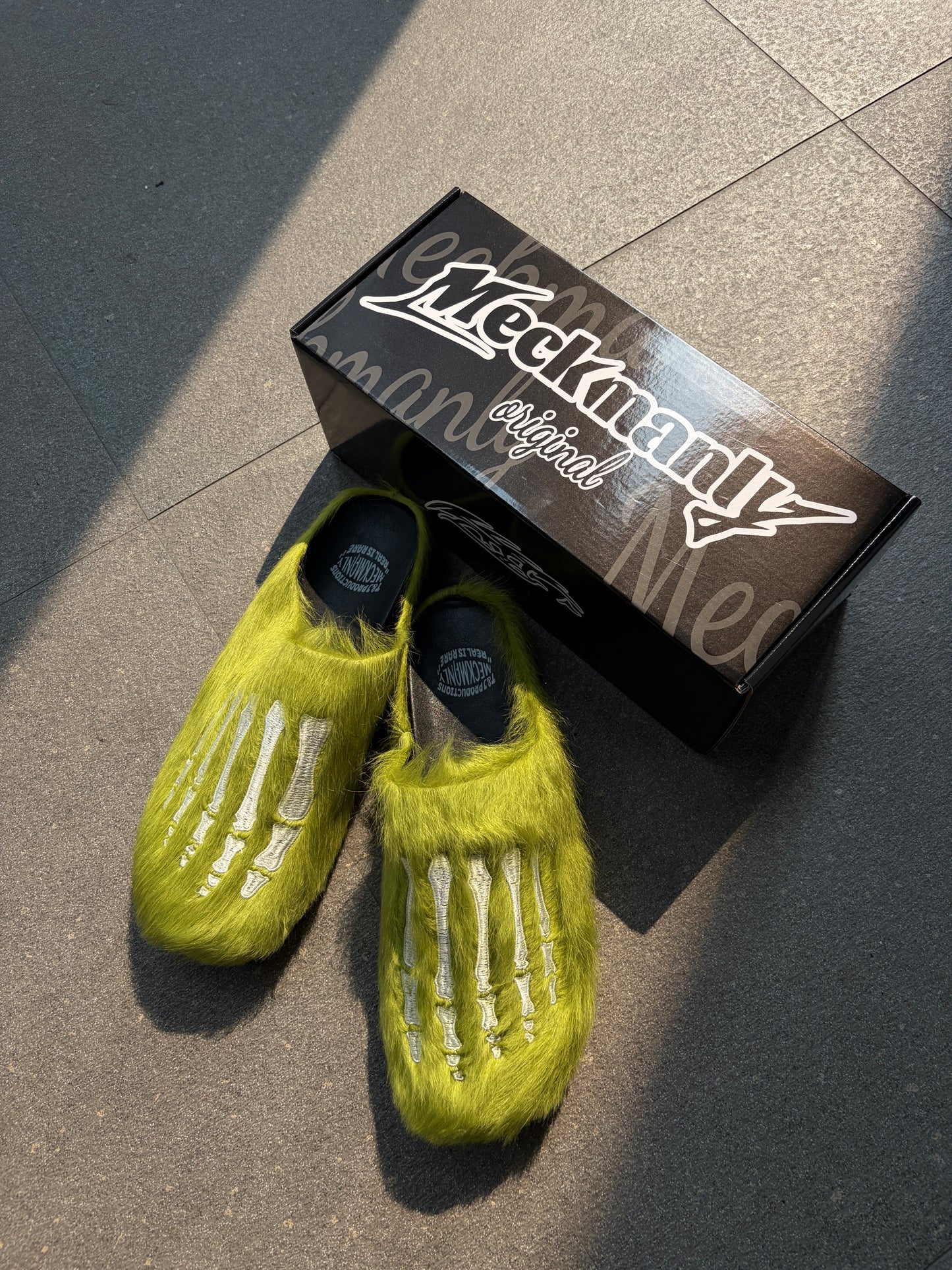 Fuzzy Skeleton Claw Slippers for Men Women | Gothic Y2K Plush Slides | Customizable OEM