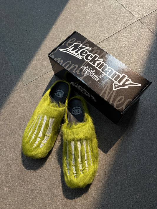 Fuzzy Skeleton Claw Slippers for Men Women | Gothic Y2K Plush Slides | Customizable OEM